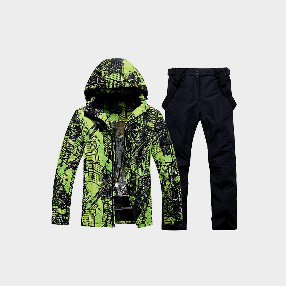 WOWULOVELY Men's Winter Snowsuit Waterproof Windproof Mountain Jacket and Pant Sets Image 2
