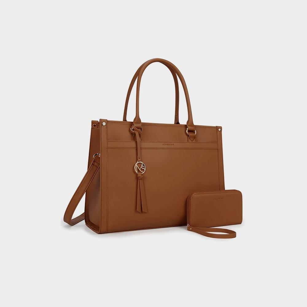 Missnine Laptop Tote Bag Canvas Laptop Bag 15 6 inch Work Shoulder Bags Casual Briefcase Handbag Image 5