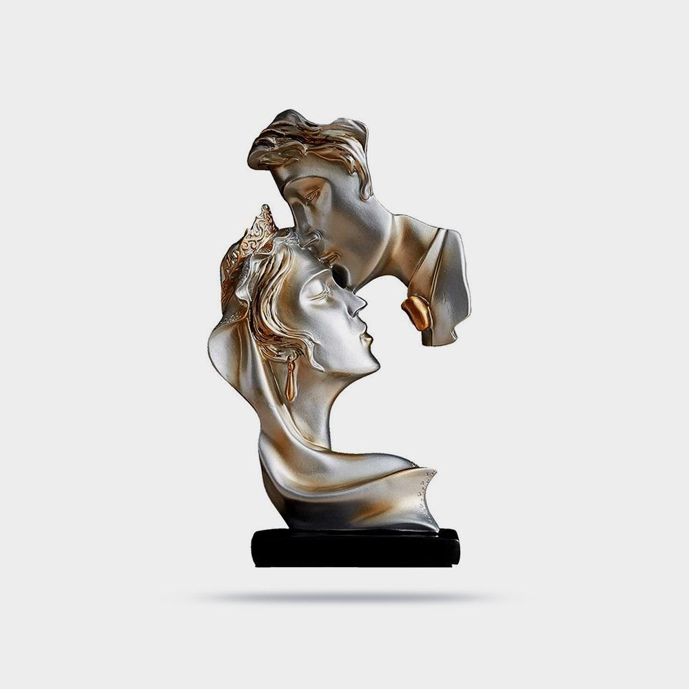 Couple Figurines Statue Romantic Carved Crafts Ornament Kissing Lover Resin Sculpture Modern Art Image 2