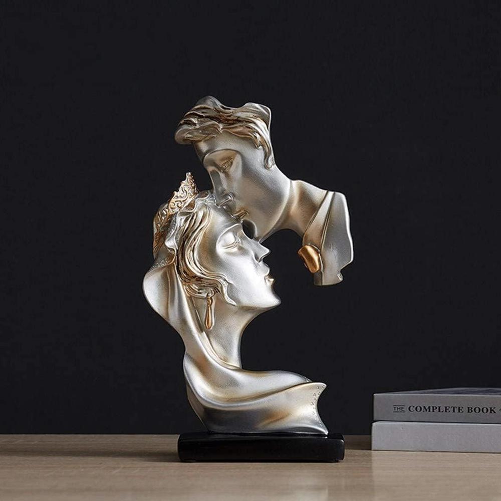 Couple Figurines Statue Romantic Carved Crafts Ornament Kissing Lover Resin Sculpture Modern Art Image 5